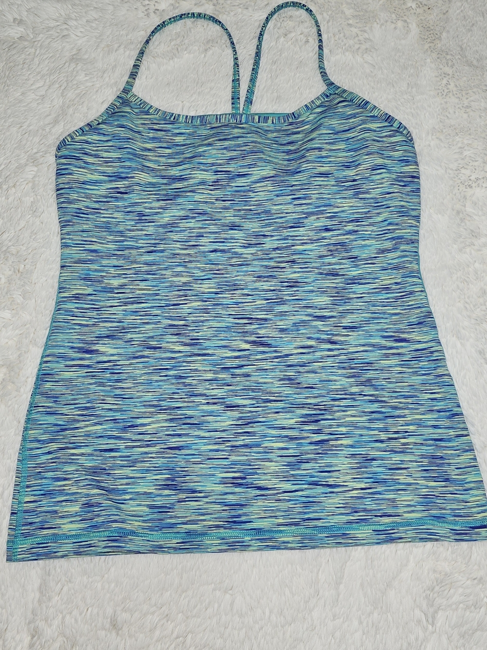 lululemon athletica Blue and Teal Space-Dye Strappy Tank